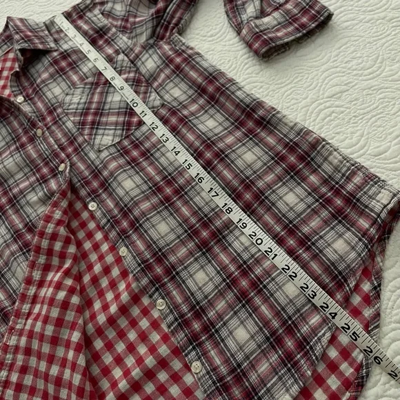 AEROPOSTALE Womenโs Long Sleeve Plaid Lined Button Down Shirt S/P - Picture 8 of 14